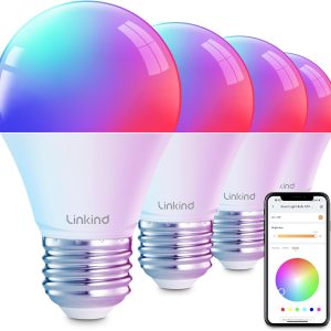 Linkind Smart Light Bulbs, Smart Bulb That Work with Alexa & Google Home, LED Light Bulbs Color Changing, 104 Preset Scene